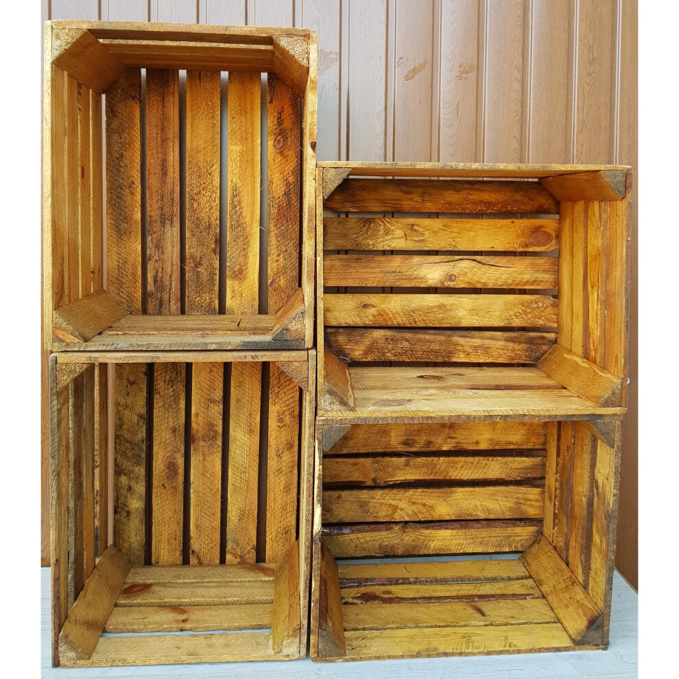 (10 Crates) 2-24 Wooden Crate Fruit Apple Box Vintage Home