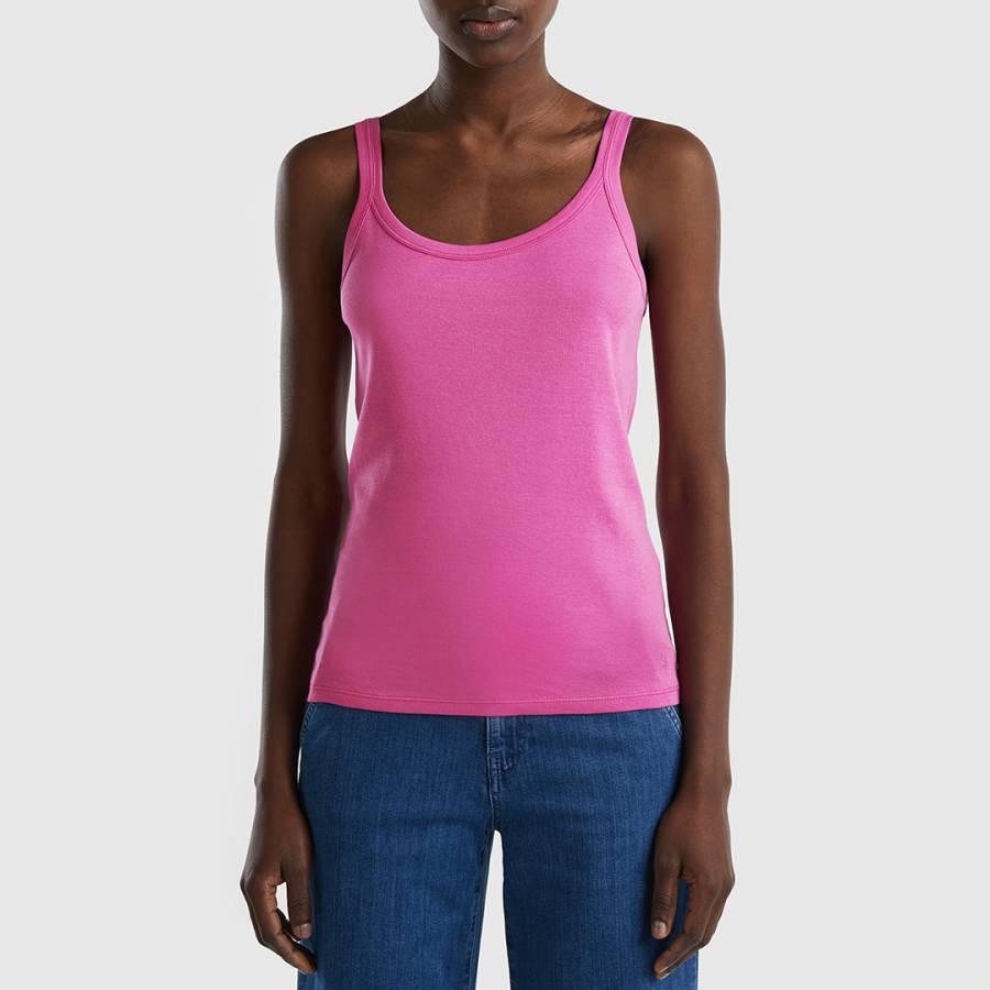 Pink Strappy Cotton Vest