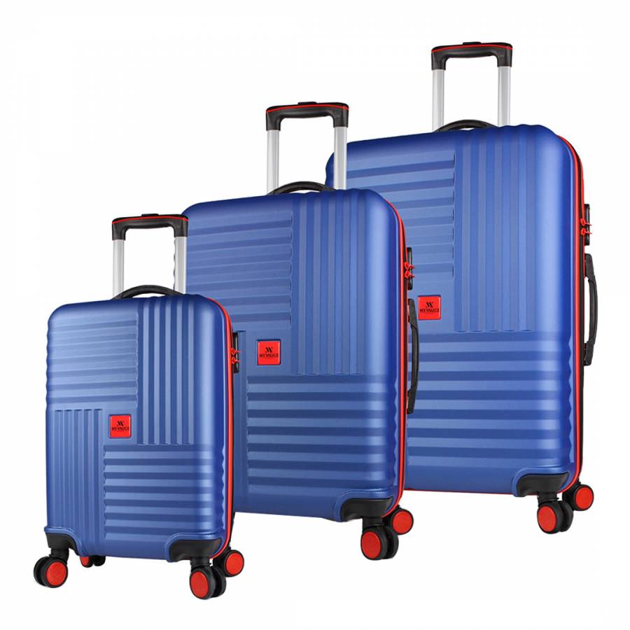 Navy Blue PLEKOBLRT Suitcase Set (3 Pieces)