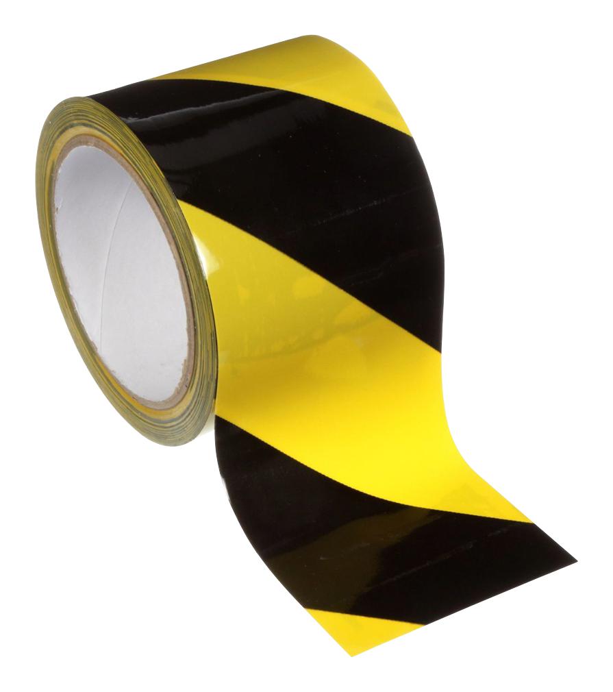 Panduit Ht3S-Blk-Yel Hazard Tape, Vinyl, Black/yellow, 54' L