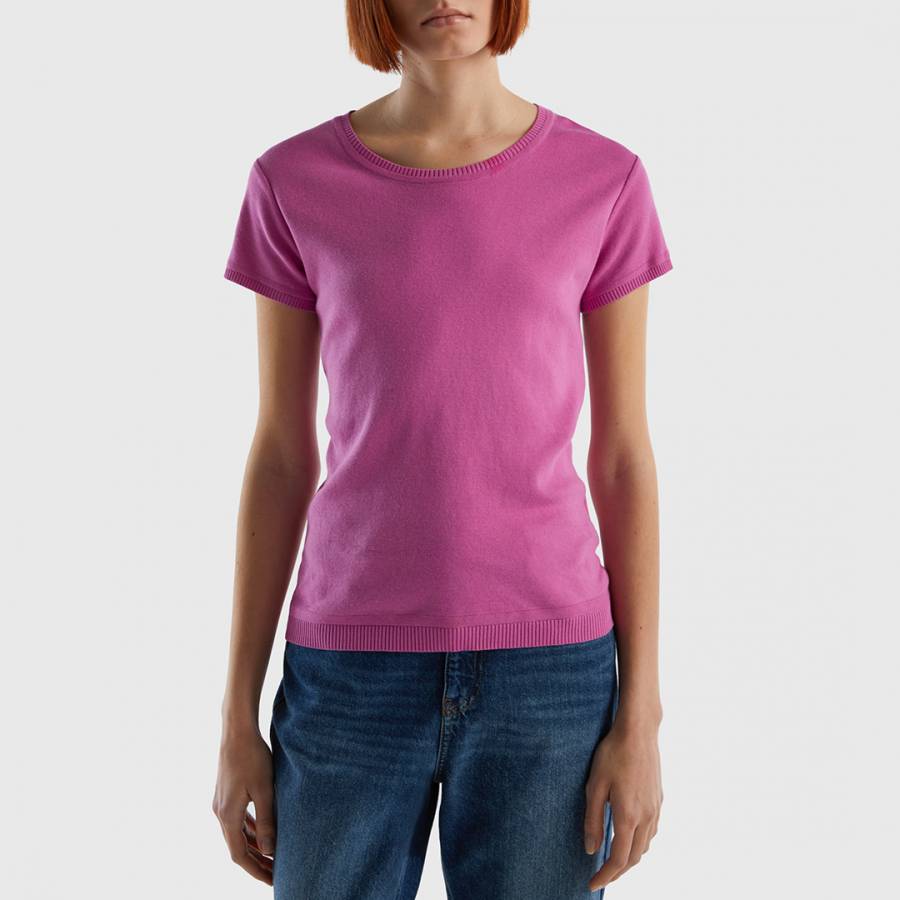 Pink Short Sleeved Cotton T-Shirt