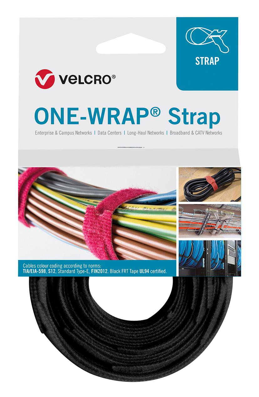 Velcro Vel-Ow64702 Hook & Loop Strap, 20mm X 330mm, Black