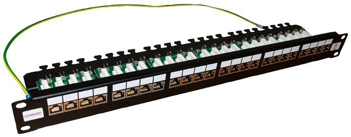 Connectorectix Cabling Systems 009-002-001-40 Patch Panel, 24Port, 1U, Cat6A
