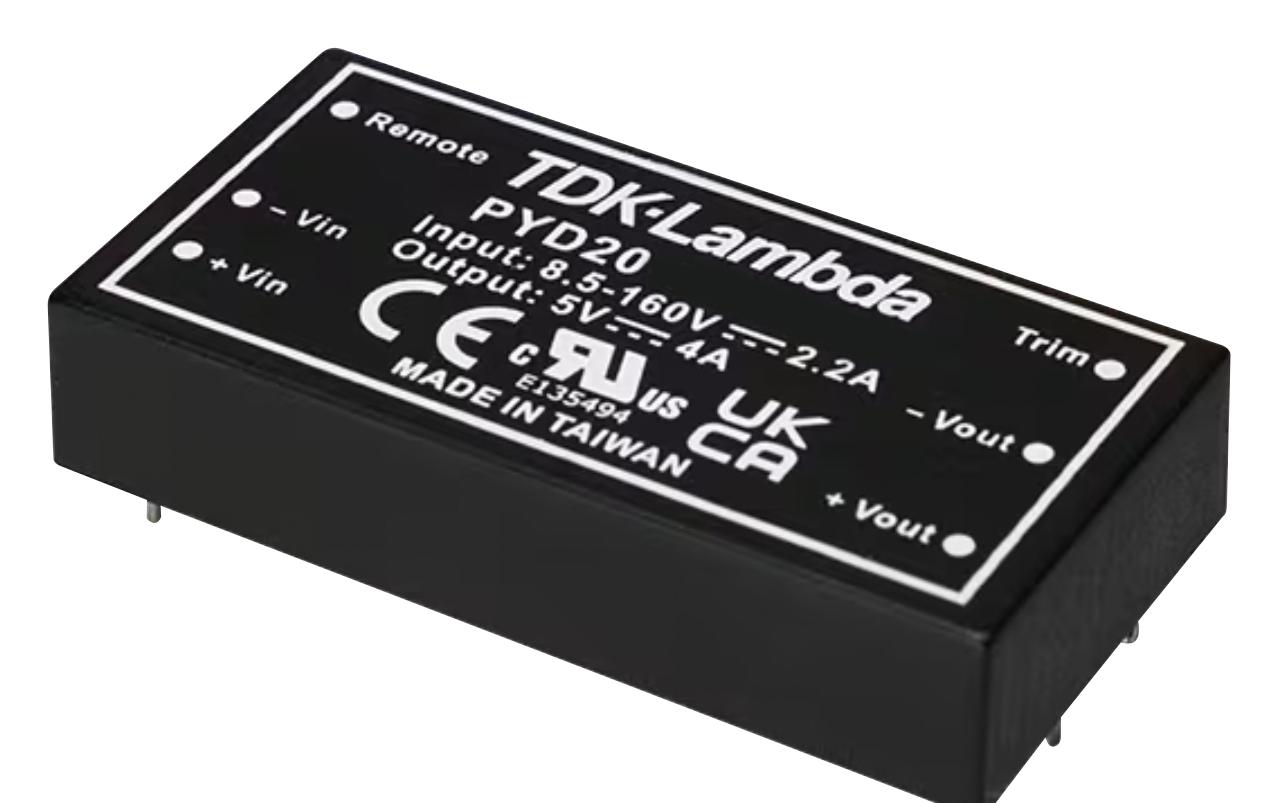TDK-Lambda Pyd20-72Ws12 Dc-Dc Converter, 12V, 1.67A