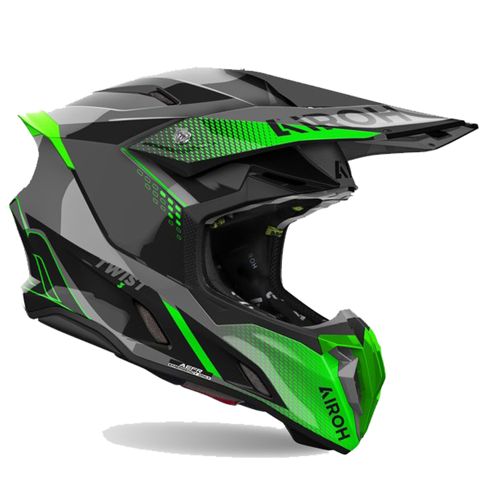 Airoh Twist 3 Shard Black Green Offroad Helmet S