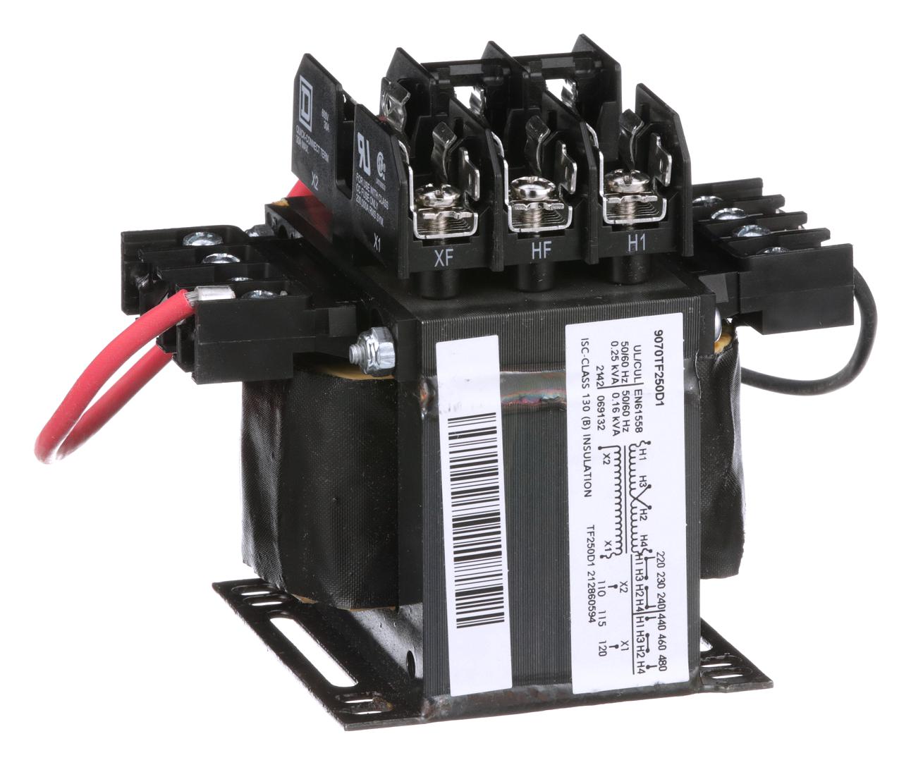 Square D By Schneider Electric 9070Tf250D1 Chassis Mount Transformer, 250Va