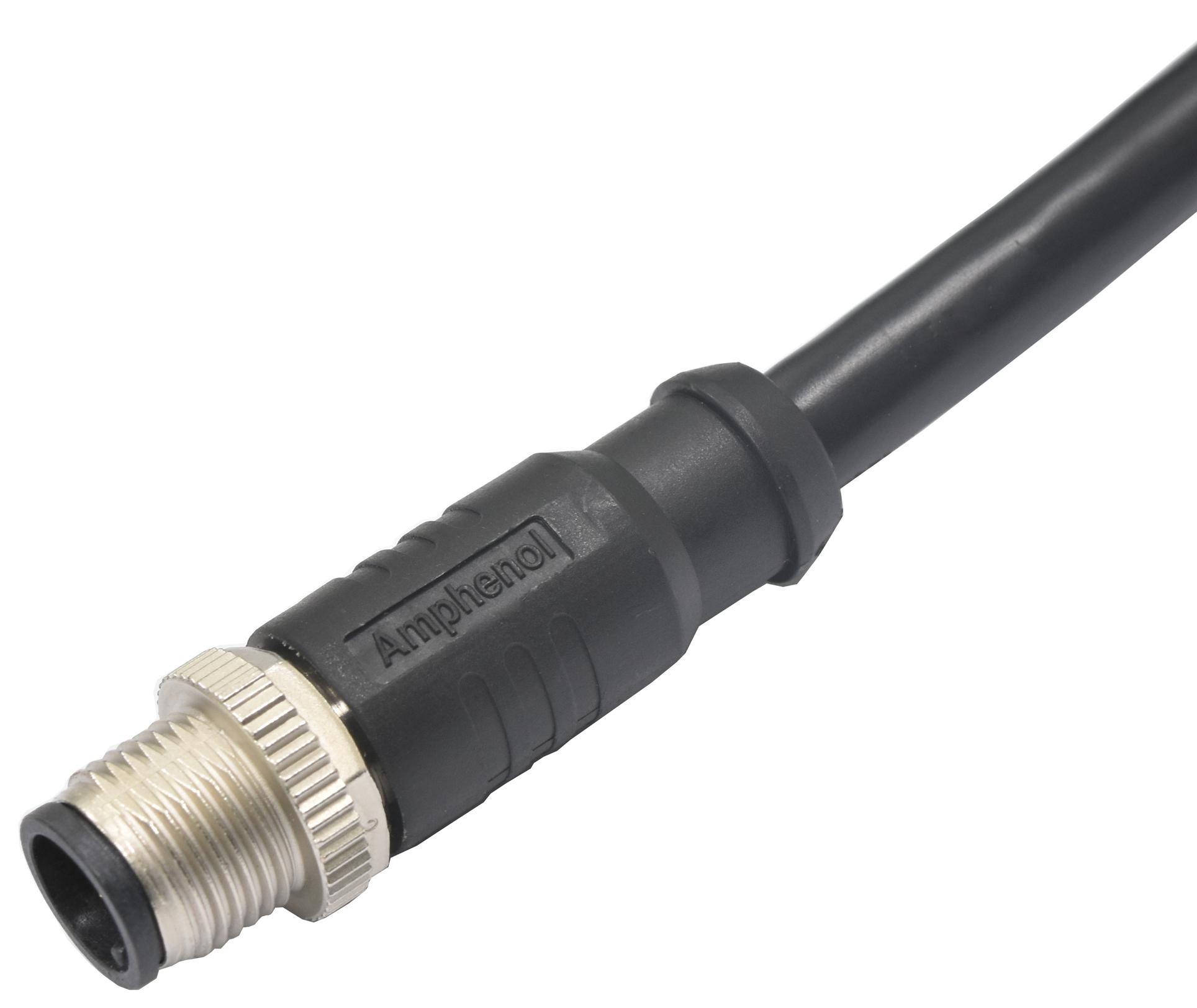 Amphenol LTW Msas-17Bmm-Sl8B01 Sensor Cord, M12 Plug-Free End, 3.3Ft