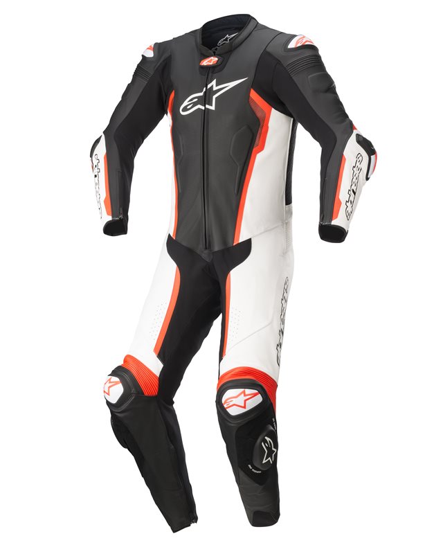 Alpinestars Missile V2 Leather Suit 1 Pc Black White Red Fluo Size 48