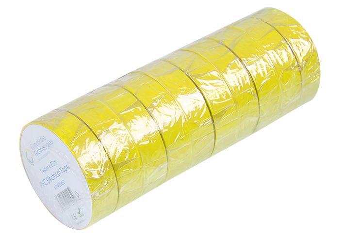 Concordia Technologies Ait1920Yell Insulation Tape Yell 19mm X 20M 10/pk