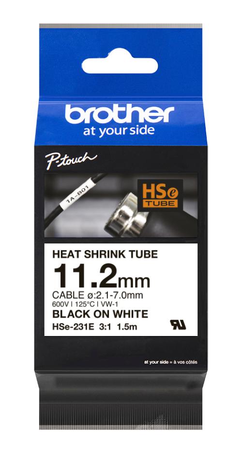 Brother Hse231E Heat-Shrink Marker, 11.7mm X 1.5M, White