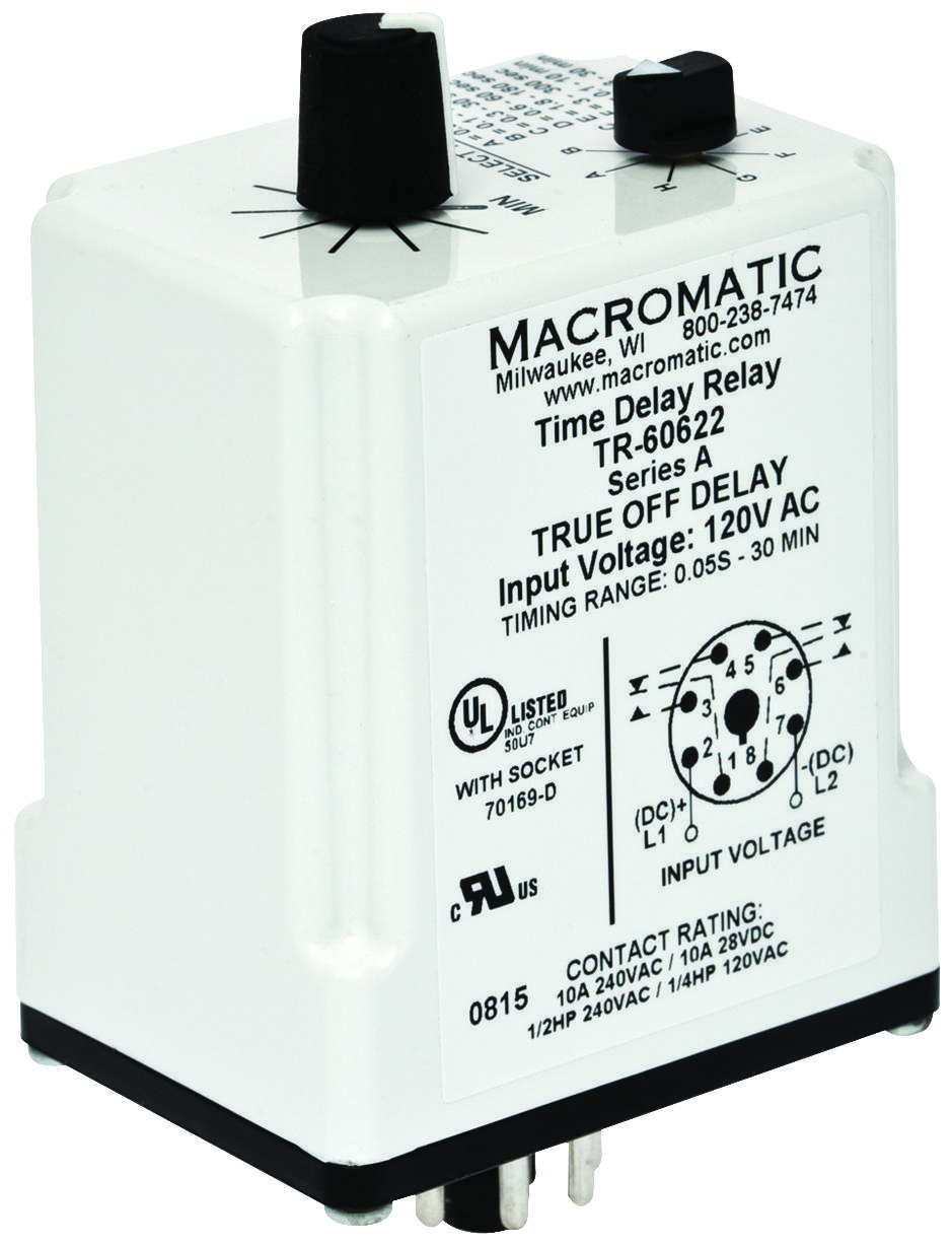 Macromatic Controls Tr-60622 Time Delay Relay, Dpdt, 30Min, 240Vac