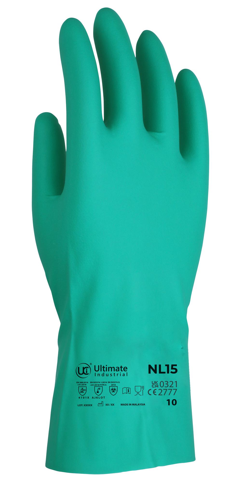 Uci G/nitra/gn/09 Gloves, NItrile, Green, L