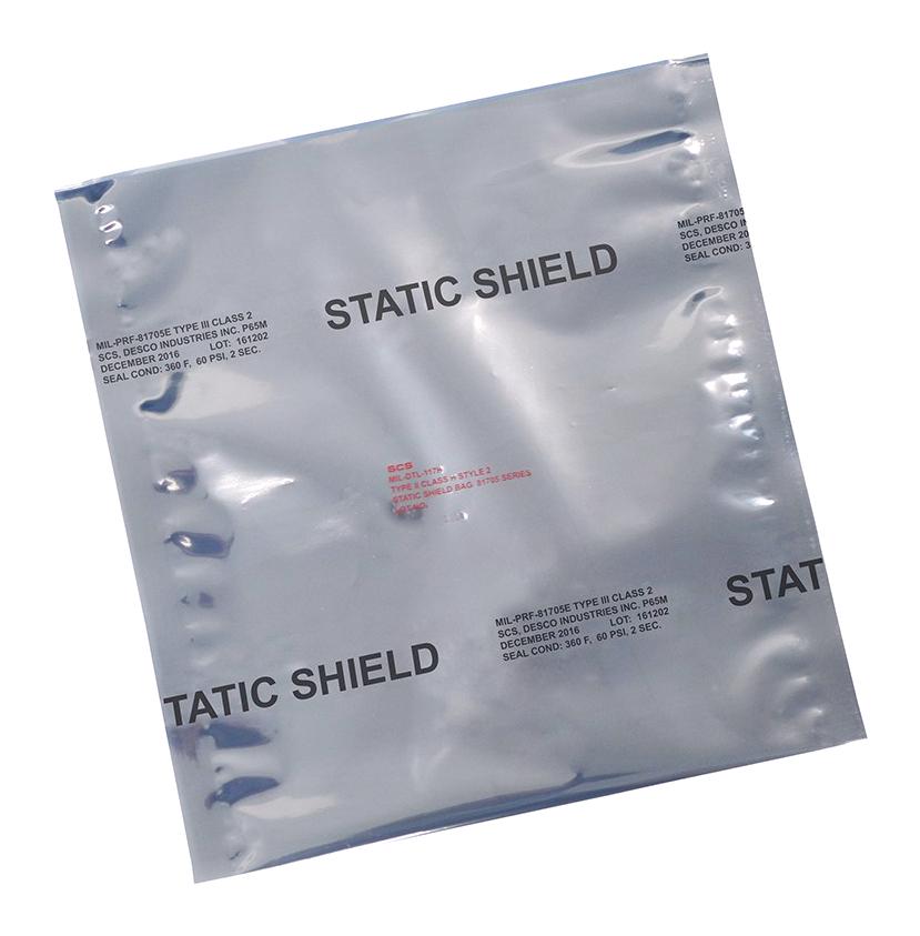 SCS 8172.2520 Static Shielding Bag, Metal-In, 2.25X20