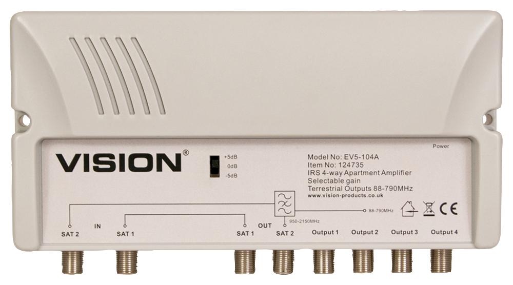 Vision 124735 Ev5-104A Irs 4-Way Apartment Amplifier