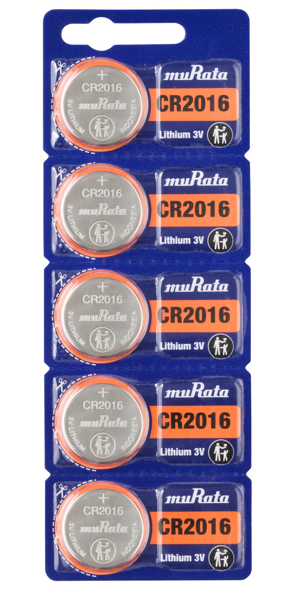 Murata Cr2016 Battery, Non Rechargeable, 3V, 90Mah