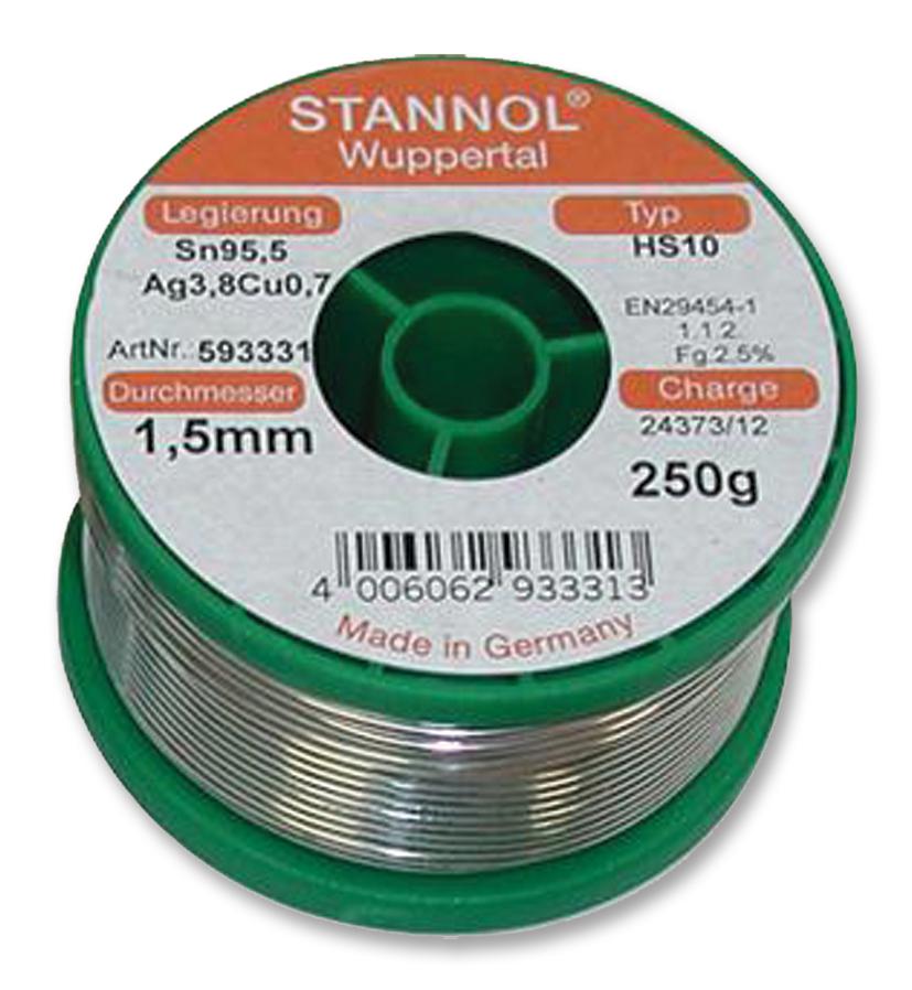 Stannol 593311 Solder Wire, Lead Free, 0.8mm, 250G