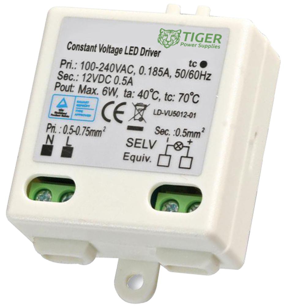 Tiger Power Supplies Tgr-12V-6W-B Led Driver, Constant Voltage, 6W