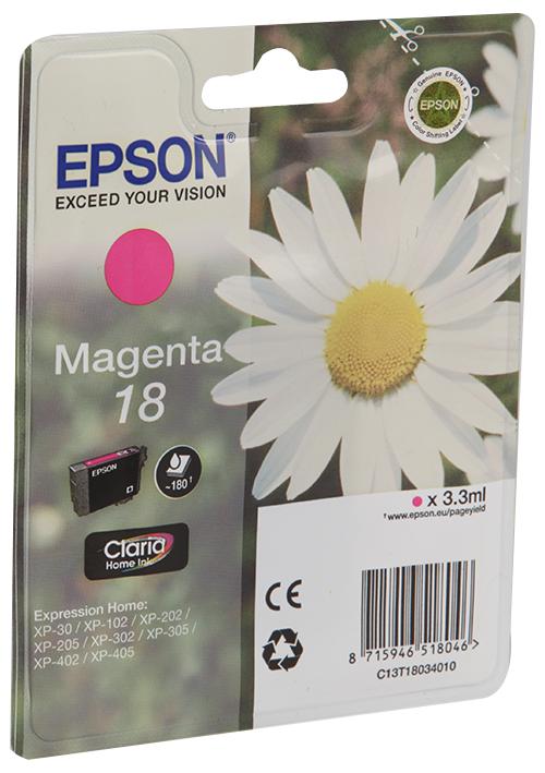 Epson C13T18034010 Ink Cartridge, T1803, 18, Magenta, Orig