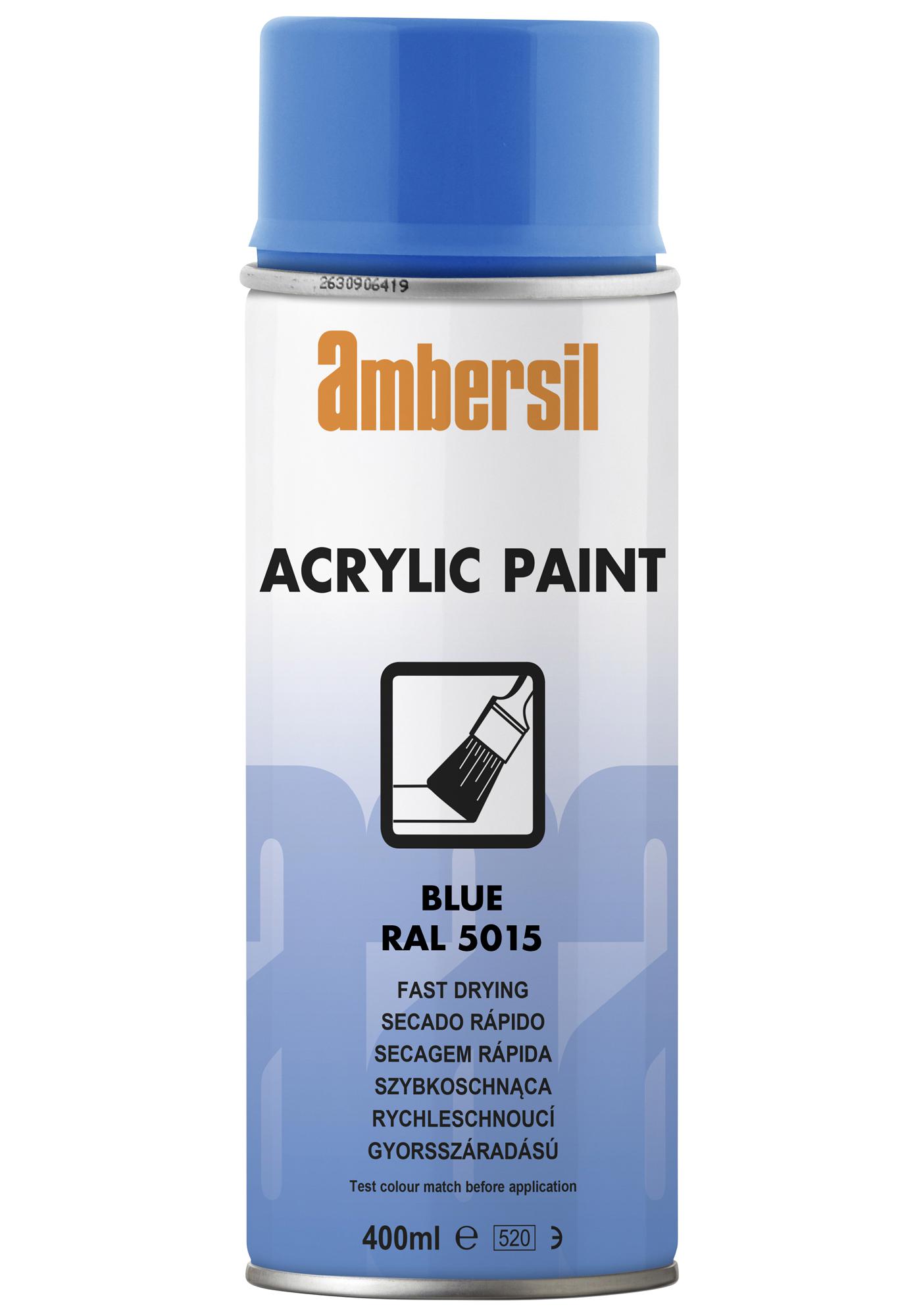 Ambersil Acrylic Paint, Blue Ral 5015, 400Ml Conformal Coating, Aerosol, Blue, 400Ml