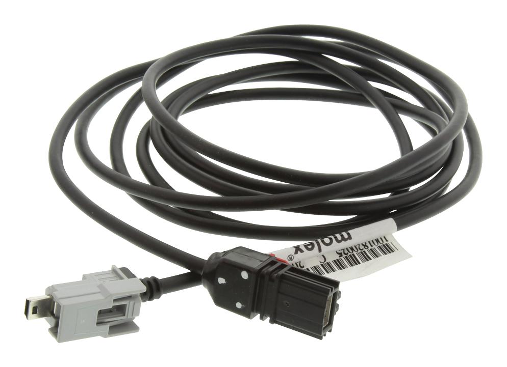 Molex 100182-0025 Cable, Mini Usb B Plug-Plug, 2.43M