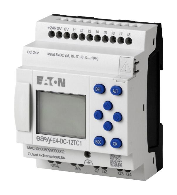 Eaton Moeller Easy-E4-Dc-12Tc1 Control Relay W/display, 24Vdc