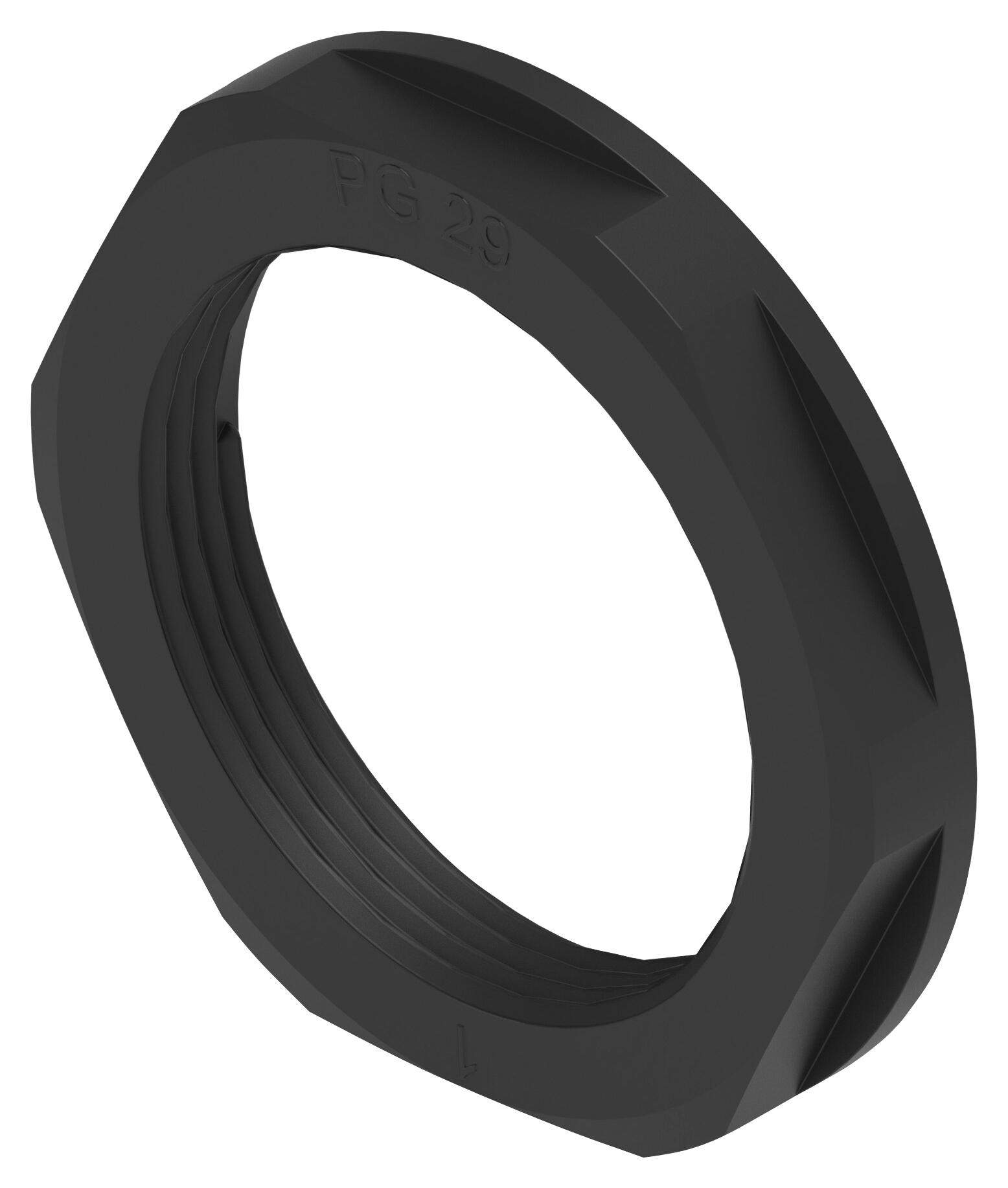 Amp Connectors / Te Connectivity 1Sng607060R0000 Gland Locknut, Pa6, Pg29, 7mm, Black