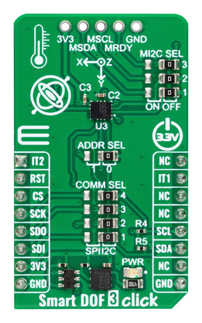 MikroElektronika Mikroe-5734 Smart Dof 3 Click Add-On Board, 3.3V