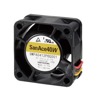 Sanyo Denki 9Wpa0424H6001 Dc Fan, 40mm, 8.5Cfm, 34Dba