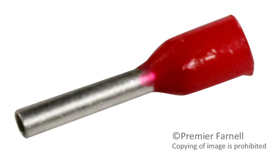 Amp Connectors / Te Connectivity 1241002-1 Terminal, Wire Ferrule, 17Awg, Red