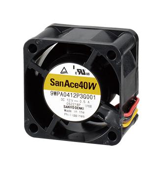 Sanyo Denki 9Wpa0424P3G001 Dc Fan, 40mm, 22.2Cfm, 53Dba