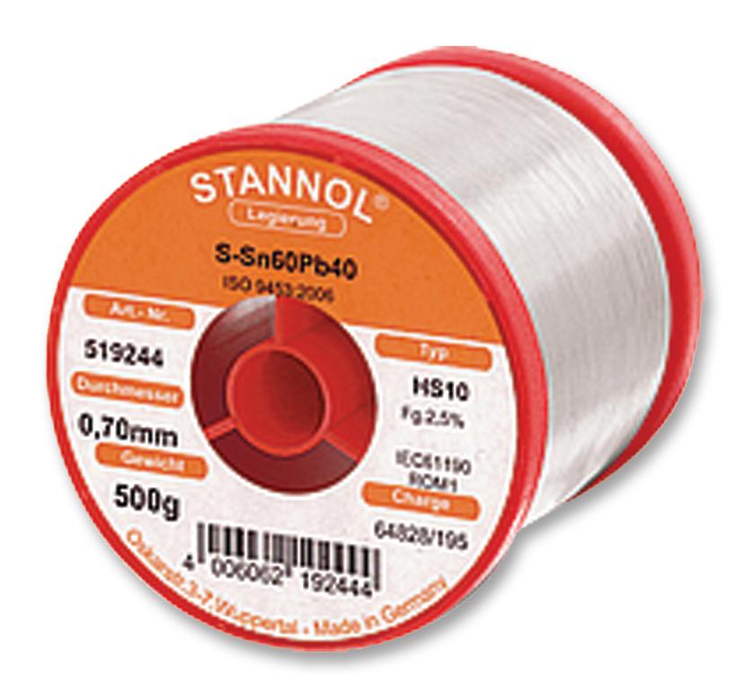 Stannol Hs10 2510 0,5mm 500G Solder Wire, 362Flux, 0.56mm, 500G