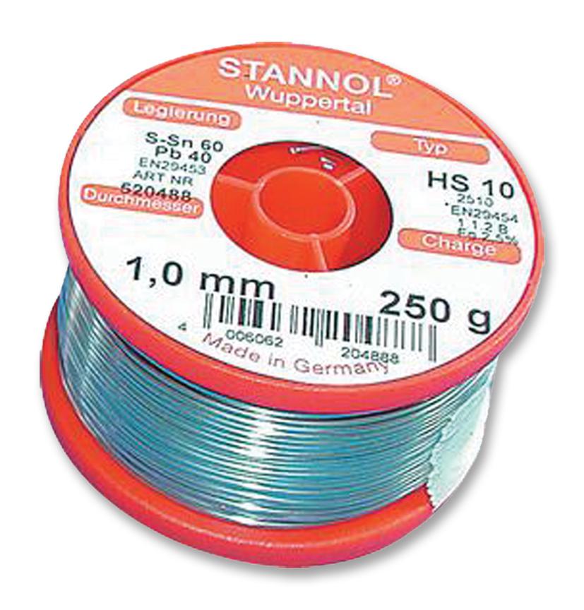 Stannol Hs10 2510 0,5mm 250G Solder Wire, 362Flux, 0.56mm, 250G