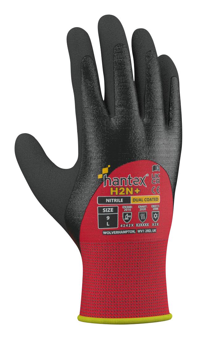 Uci G/hantex-H2N/rd/08 Thermal Gloves, Pet, Blk/red, M
