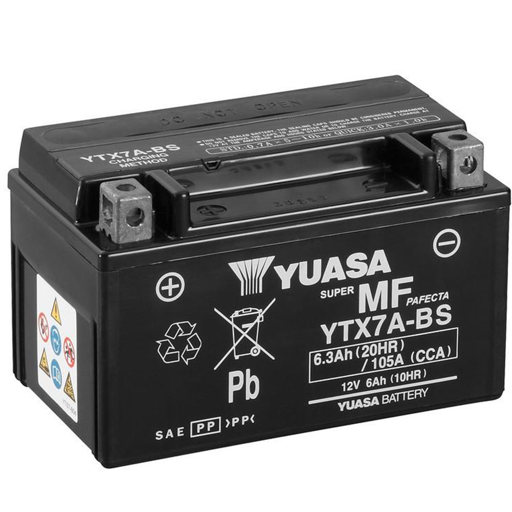 Yuasa YTX7A (WC) Maintenance free Motorcycle Battery Size