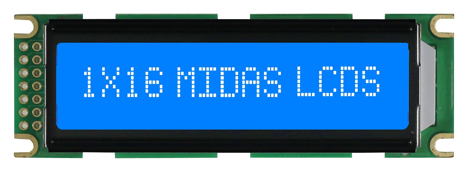Midas Displays Mc11606C6Wk-Bnmlw Alphanumeric Display, Stn, 6.56mm, Cob