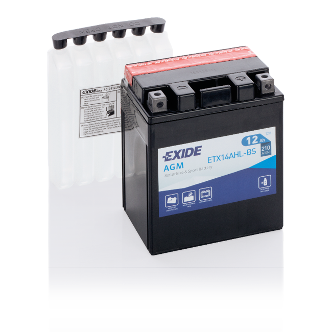 EXIDE ETX14AHL-BS MOTORCYCLE BATTERY Size