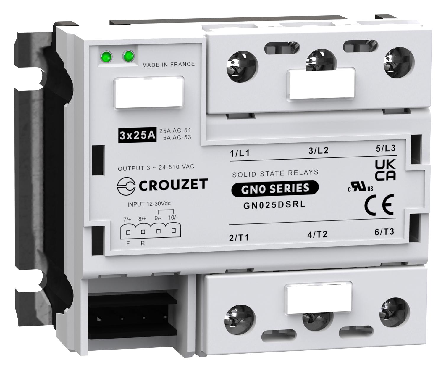 Crouzet Gn025Dsrl Solid State Relay, 25A, 12-30Vdc, Panel