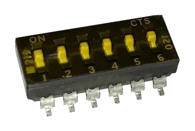 Cts 219-6Mst Dip Switch, 0.1A, 50Vdc, 6Pos, Smd