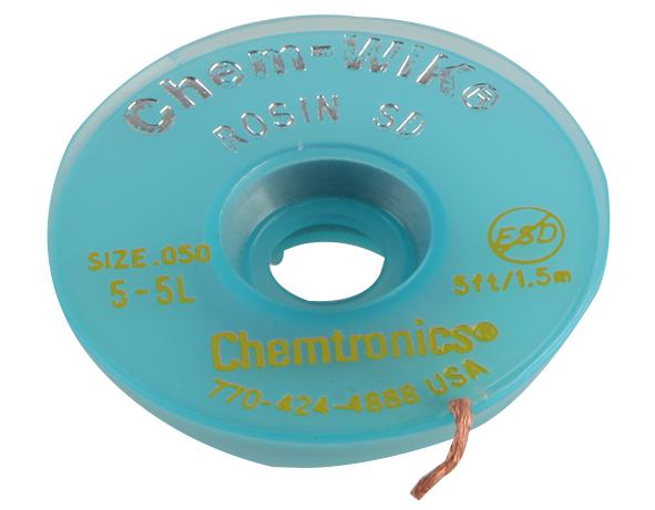 Chemtronics 5-5L Rosin Desoldering Braid, 12.7mm X 5Ft
