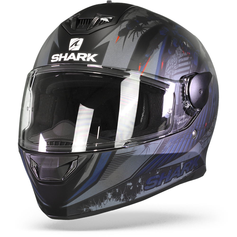 Shark D-Skwal 2 Atraxx Mat Black Anthracite Blue KAB Full Face Helmet XS