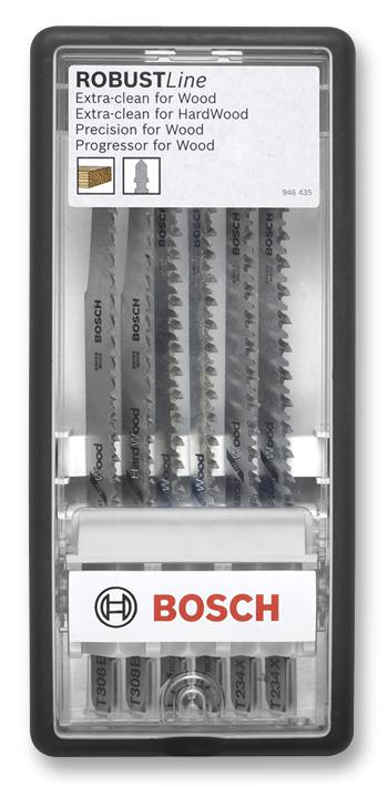 Bosch 2607010572 Jigsaw Blade Set, Wood, 6Pc