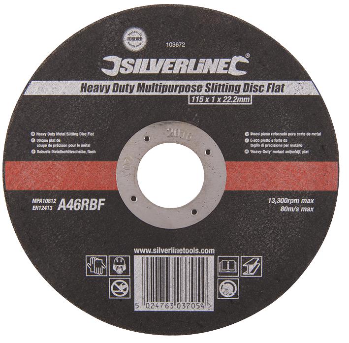 Silverline 103672 Cutting Disc, Stone/metal, 115mm