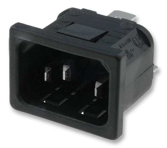 Bulgin Px0575/30/63 Connector, Iec C14 Inlet, 10A/250Vac, Panel