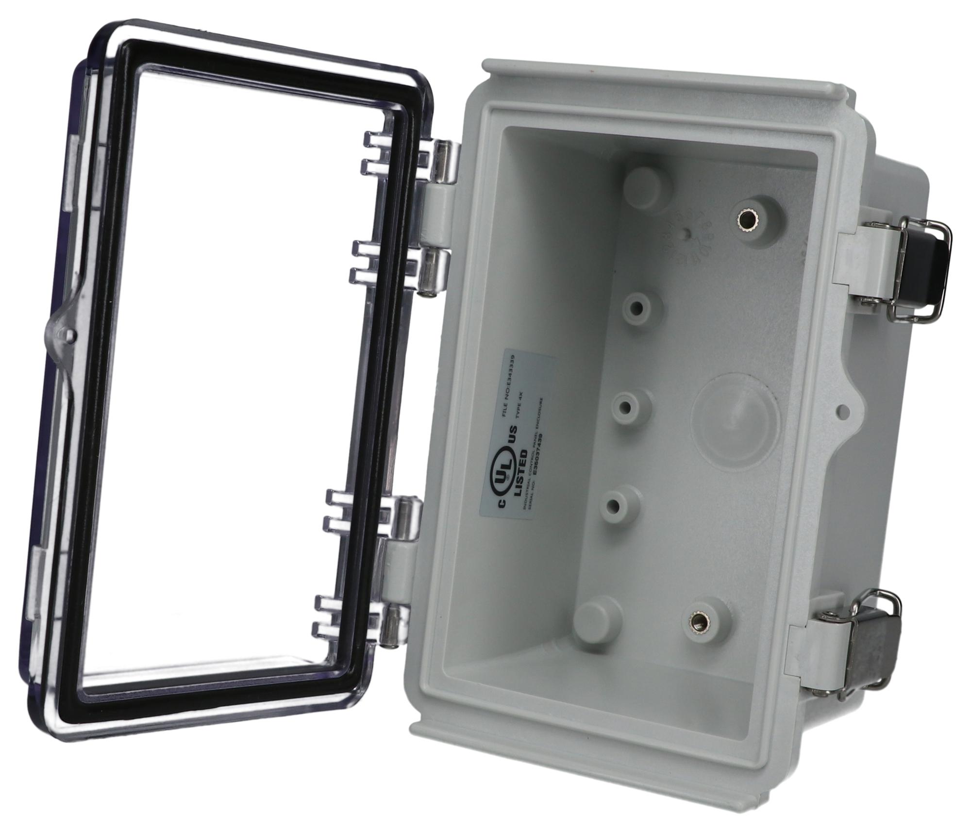 Bud Industries Ptq-11038-C Enclosure, Multipurpose, Pc, Grey/clear