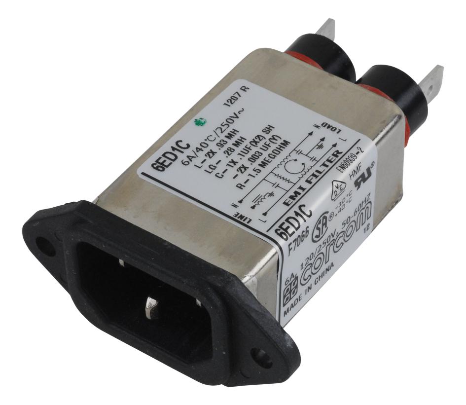 Corcom / Te Connectivity 1-6609016-1 Rfi Power Line Filter, 6A, 380Ua