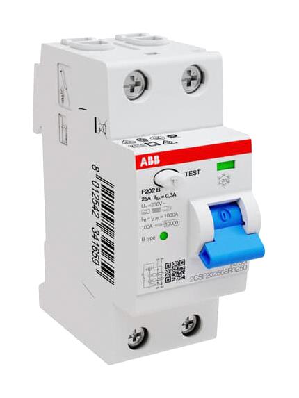 Abb 2Csf202568R3250 Rccb, 2 Pole, 25A, 230Vac