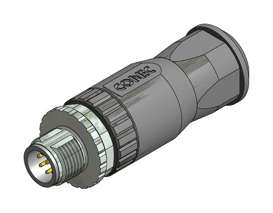 Amphenol Conec 43-00132 Sensor Connector, M12, Plug, 8Pos, Screw
