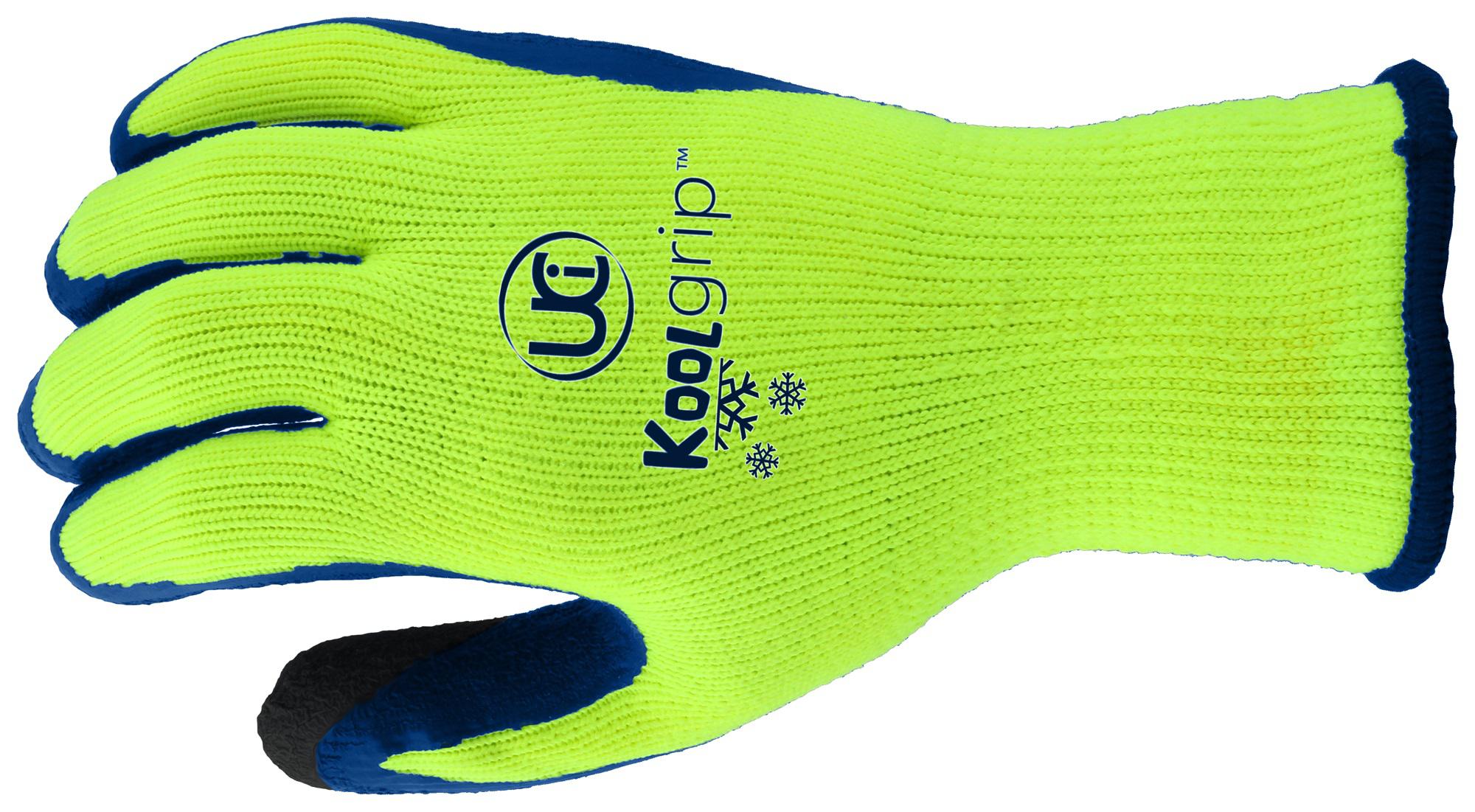 Uci G/koolgrip/ye/08 Thermal Latex Gloves, Pet, Blu/yel, M