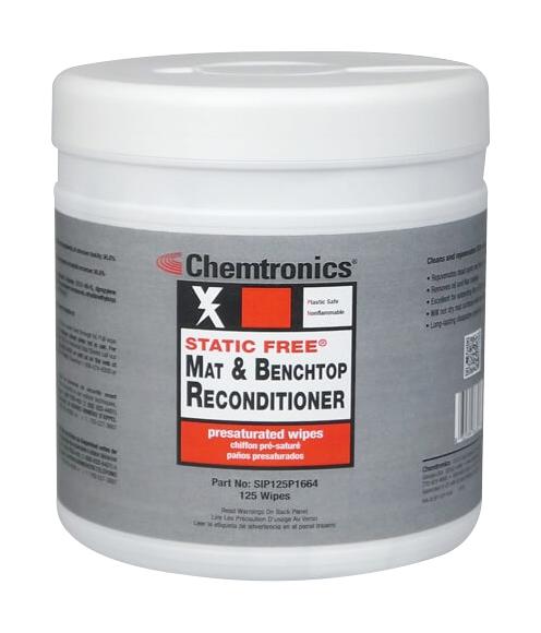 Chemtronics Sip125P1664 Esd Mat And Benchtop Reconditioner Wipe 125Pc Tub 83Ac9381