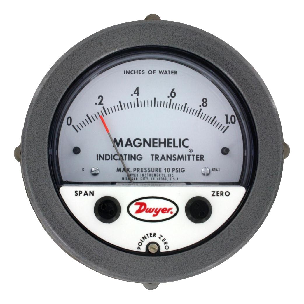 Dwyer 605-0 Pressure Gauge, 0.5Inch-H2O, 1/8